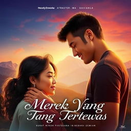 A romantic movie poster for the film titled "Mereka Yang Tertewas"