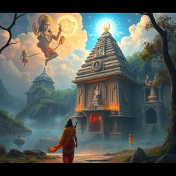 In a fictional setting just after Dwaparyug, two adventurous friends in ancient India embark on a quest to find a mystical Hindu temple dedicated to Lord Shiva