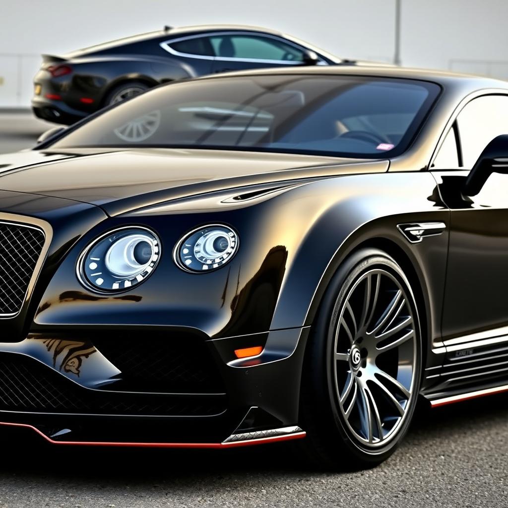 A luxurious and powerful Bentley Continental GT with an aggressive widebody kit