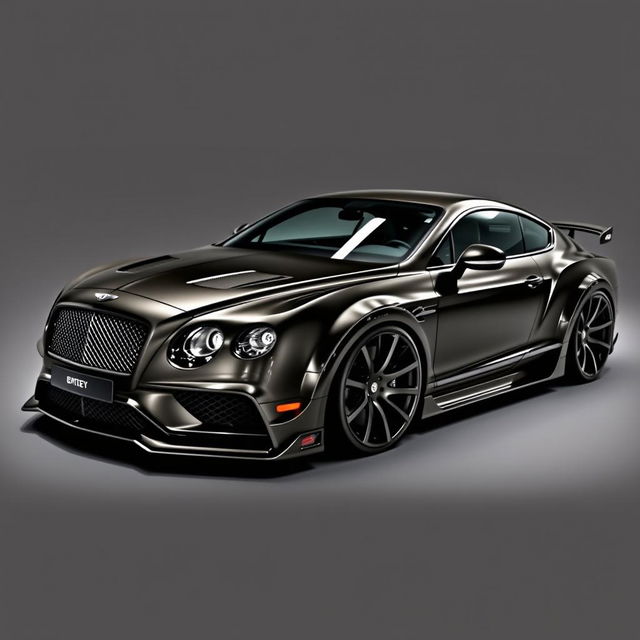 A luxurious and powerful Bentley Continental GT with an aggressive widebody kit