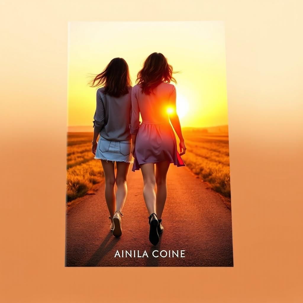 A captivating book cover illustrating two women walking away from each other, each heading in different directions on a wide open path