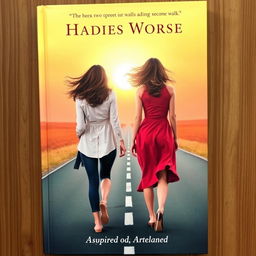 A captivating book cover illustrating two women walking away from each other, each heading in different directions on a wide open path