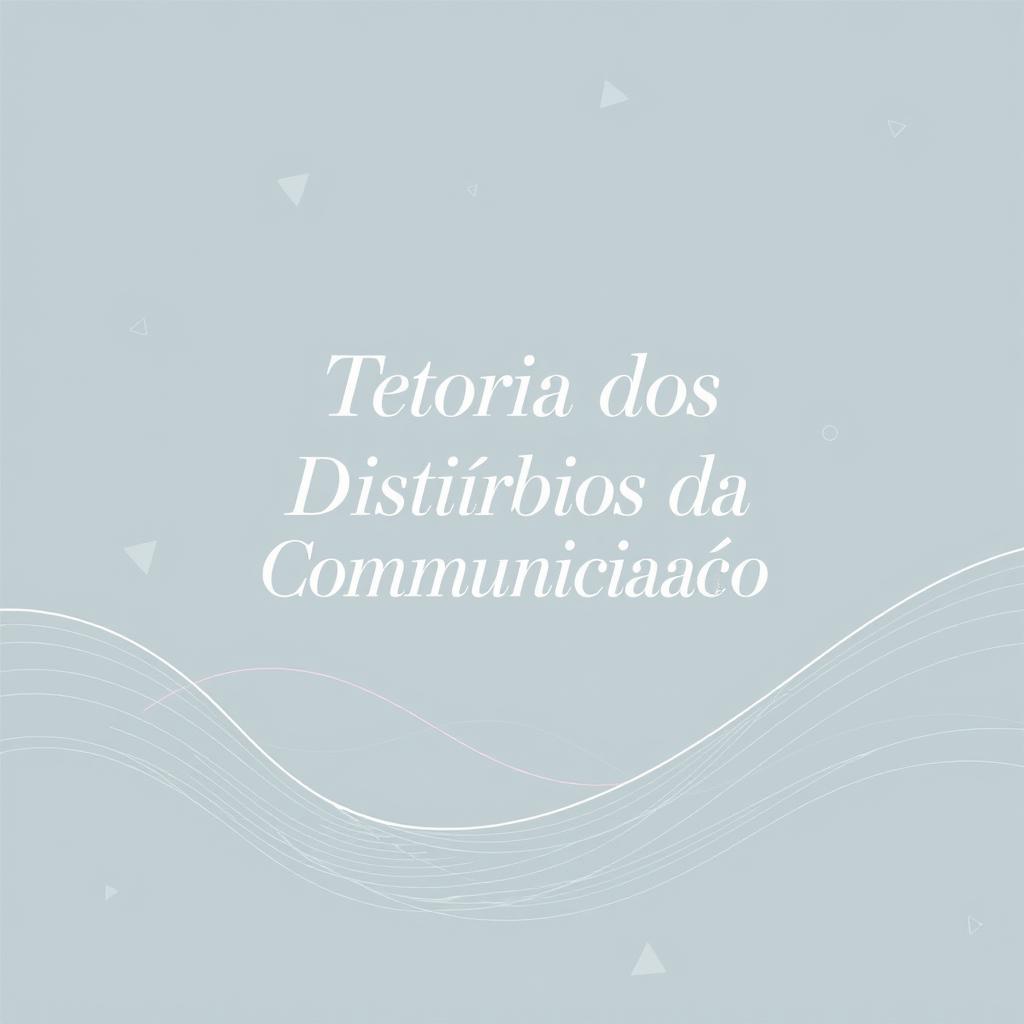 An academic notebook cover design with the title 'Teoria dos Distúrbios da Comunicação'