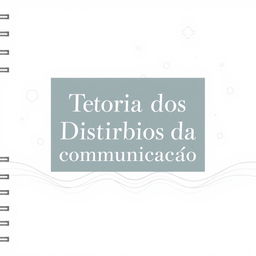 An academic notebook cover design with the title 'Teoria dos Distúrbios da Comunicação'