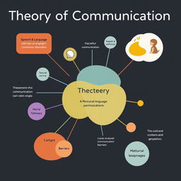 A visual representation of the theory of communication disorders, depicted as a conceptual diagram with interconnected nodes