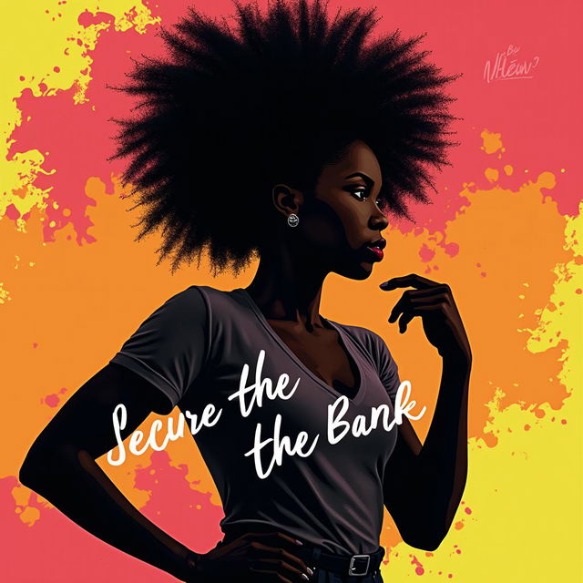 A powerful and inspiring image celebrating Black Girl Power featuring a strong and confident black woman with a magnificent Afro silhouette