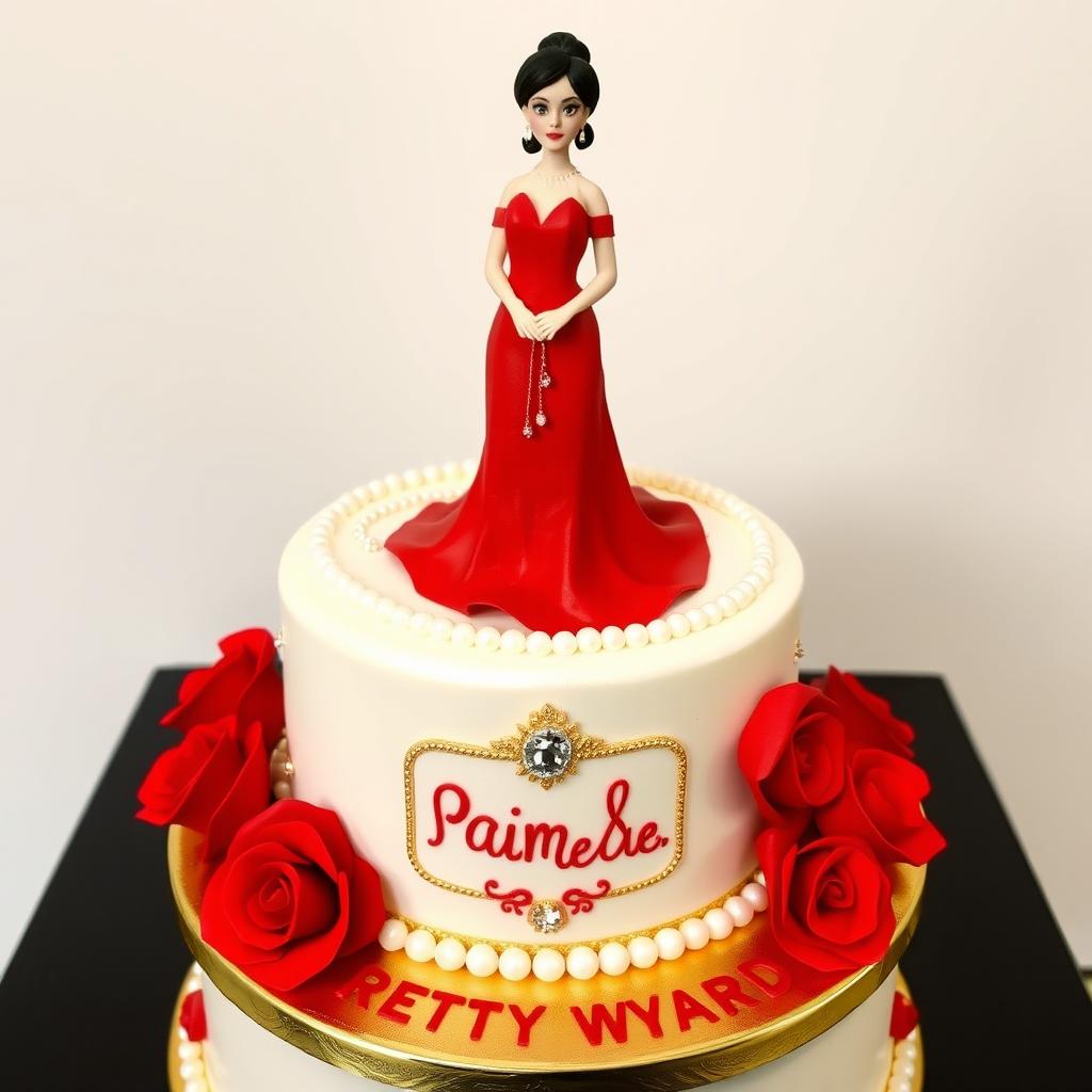 A beautifully decorated cake inspired by the movie "Pretty Woman"