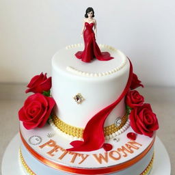 A beautifully decorated cake inspired by the movie "Pretty Woman"