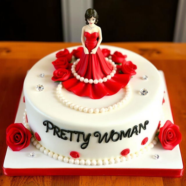 A beautifully decorated cake inspired by the movie "Pretty Woman"