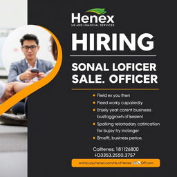 Design a hiring poster for the position of Personal Loan Sales Officer at Henex HR and Financial Services