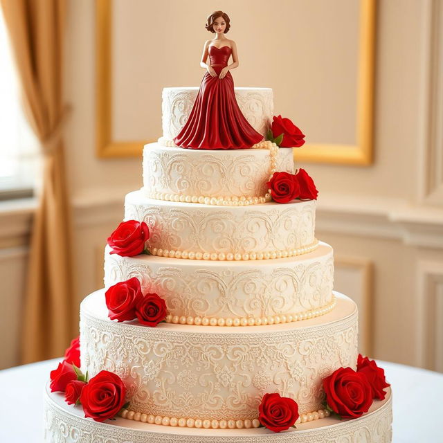 A stunning wedding cake inspired by the movie "Pretty Woman"