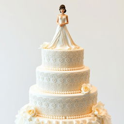 A stunning wedding cake inspired by the movie "Pretty Woman", designed in elegant white tones