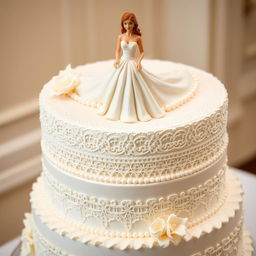 A stunning wedding cake inspired by the movie "Pretty Woman", designed in elegant white tones