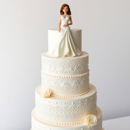 A stunning wedding cake inspired by the movie "Pretty Woman", designed in elegant white tones