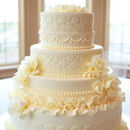 A stunning wedding cake inspired by the movie "Pretty Woman", designed in elegant white tones