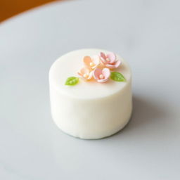 A simple yet charming bento cake, featuring a minimalist design with delicate white icing