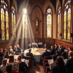 A Brazilian Christian church with a political assembly taking place inside