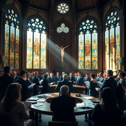 A Brazilian Christian church with a political assembly taking place inside