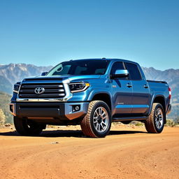 A custom vehicle design featuring the body of a Toyota Tundra pickup truck combined with the front of a Lexus LX470