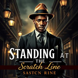 Design a captivating book cover for a novel inspired by "Standing at the Scratch Line"