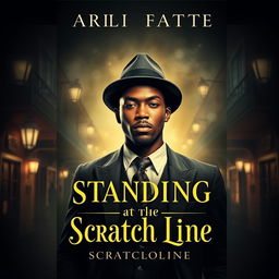 Design a captivating book cover for a novel inspired by "Standing at the Scratch Line"