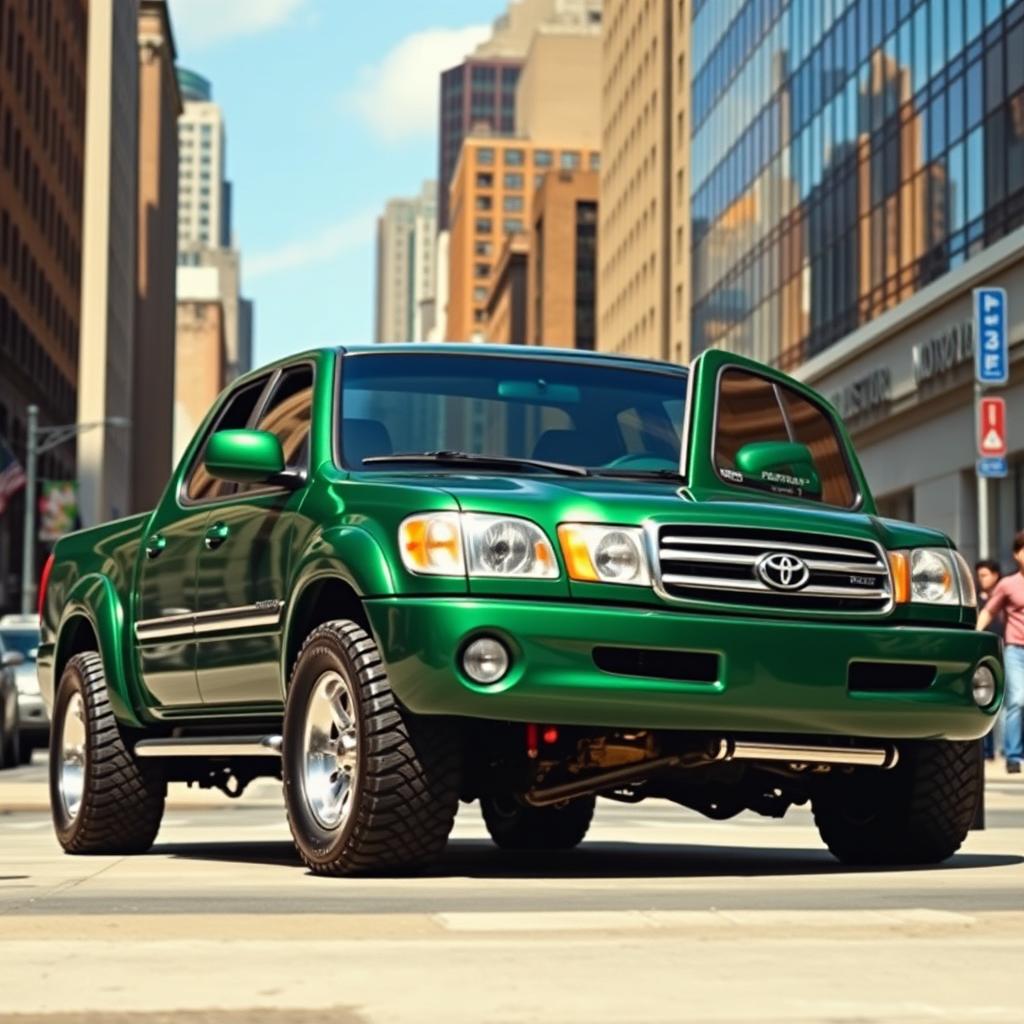 A customized 2005 Toyota Tundra pickup truck featuring the front design of a Lexus LX470