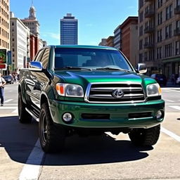 A customized 2005 Toyota Tundra pickup truck featuring the front design of a Lexus LX470