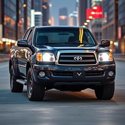 A customized 2005 Toyota Tundra pickup truck featuring the entire front end of a Lexus LX470