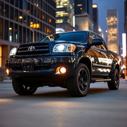 A customized 2005 Toyota Tundra pickup truck featuring the entire front end of a Lexus LX470