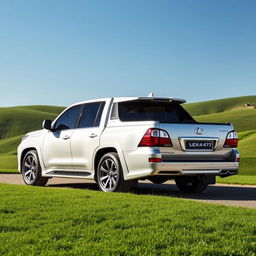 A creative concept vehicle: a Lexus LX470 reimagined as a pickup truck