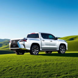 A creative concept vehicle: a Lexus LX470 reimagined as a pickup truck