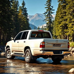 A conceptual 2000-2005 Lexus LX470 reimagined as a pickup truck