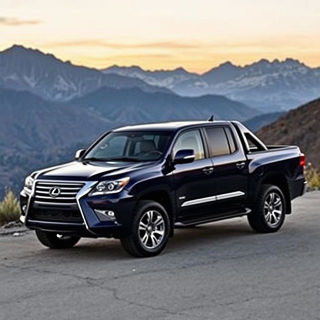 A visionary concept design of a pickup truck inspired by the 2000-2007 Lexus LX470