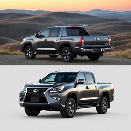 A conceptual pickup truck based on the 2007 Lexus LX470, combining luxury and practicality