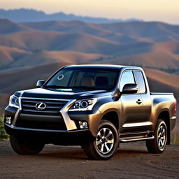 A conceptual pickup truck based on the 2007 Lexus LX470, combining luxury and practicality