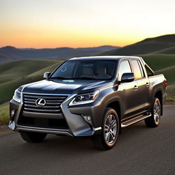 A conceptual pickup truck based on the 2007 Lexus LX470, combining luxury and practicality