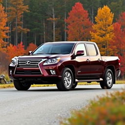 A distinctive pickup truck concept featuring the front design of a 2000-2005 Lexus LX470