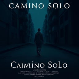 Create a vertical movie poster for a short film titled "Camino Solo"