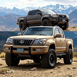 A rugged off-road pickup truck inspired by the 2000-2005 Lexus LX470