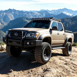 A rugged off-road pickup truck inspired by the 2000-2005 Lexus LX470