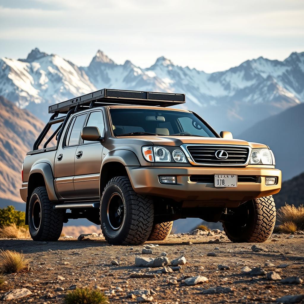 A rugged off-road pickup truck inspired by the 2000-2005 Lexus LX470