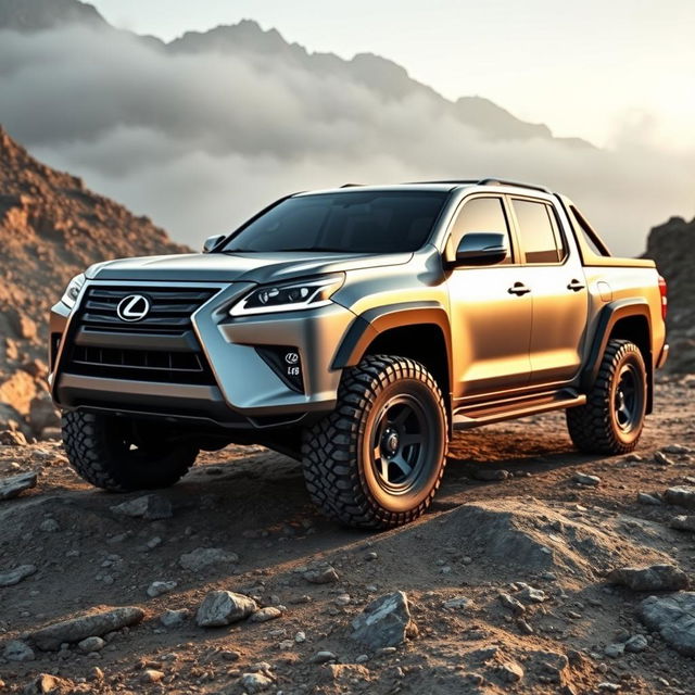 An off-road pickup truck concept inspired by the 2000-2005 Lexus LX470