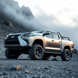 An off-road pickup truck concept inspired by the 2000-2005 Lexus LX470