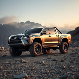 An off-road pickup truck concept inspired by the 2000-2005 Lexus LX470