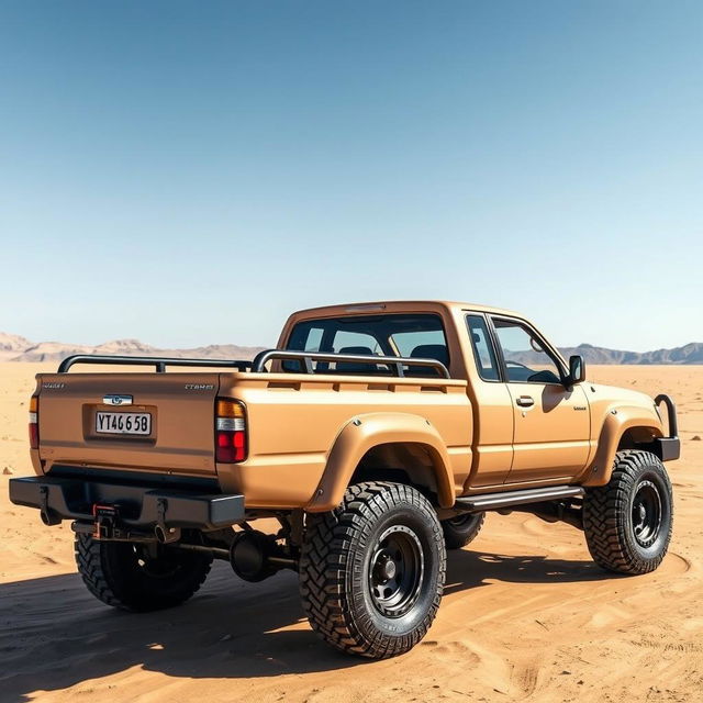 A rugged offroad pickup truck inspired by the 2000-2005 Toyota Land Cruiser