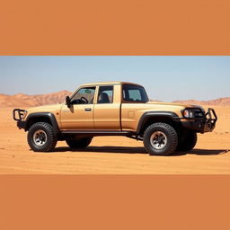 A rugged offroad pickup truck inspired by the 2000-2005 Toyota Land Cruiser