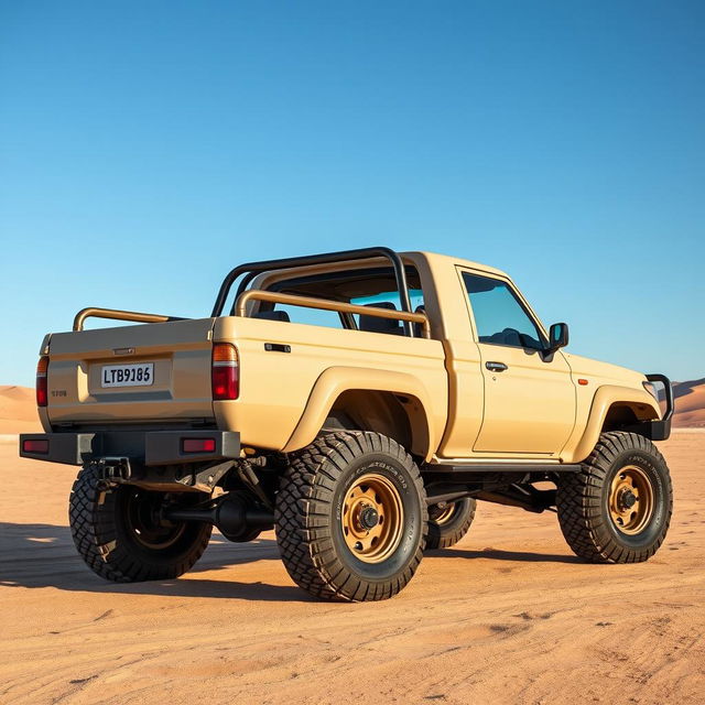 A conceptual off-road pickup truck inspired by the 2000-2005 Land Cruiser 100, blending rugged terrain capability with classic design elements