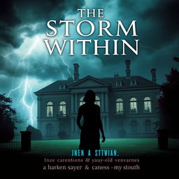 A captivating cover for a mystery/thriller book titled "The Storm Within"