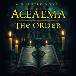 A dark academia book cover for a novel titled 'The Order'