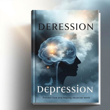 A book cover design that reflects the theme of depression and its dynamics, combined with elements of care and healing